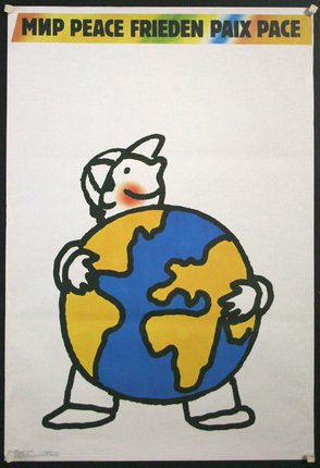 a cartoon of a man holding a globe