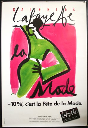 a poster with a woman in a green dress