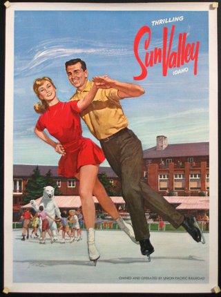 a man and woman skating
