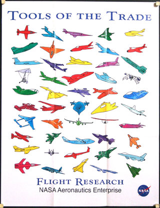 a poster with different colored airplanes