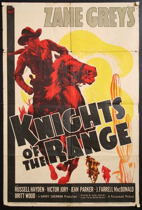 a poster with a cowboy riding a horse