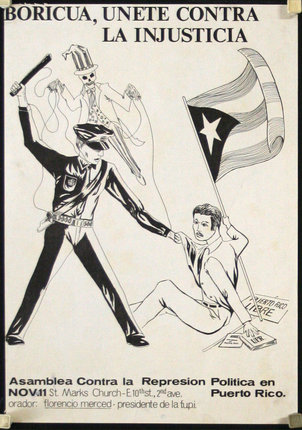 a black and white drawing of a man holding a flag