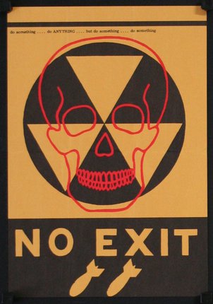 a warning sign with a skull and a symbol