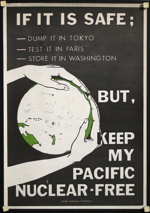 a poster with hands holding a planet