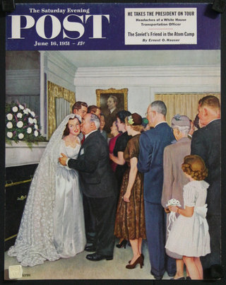 a magazine cover with a bride and groom