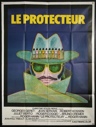 a movie poster of a man with a hat and glasses