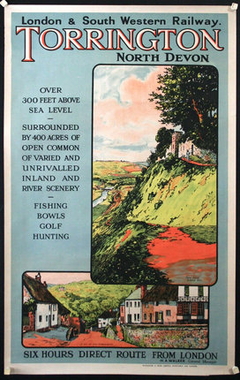 a poster of a river and a house