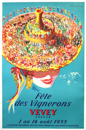a poster of a woman wearing a large hat