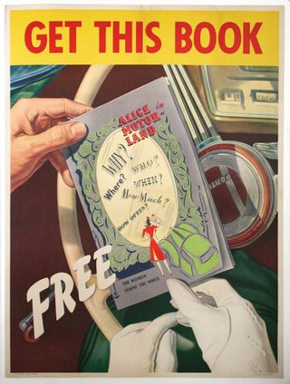a poster of a hand holding a book