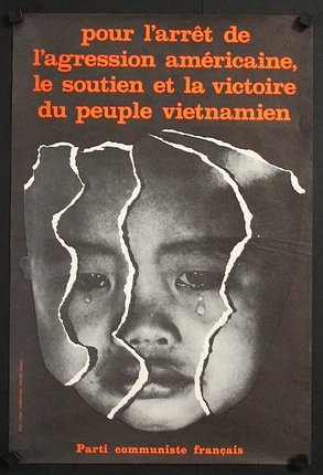 a poster with a child crying