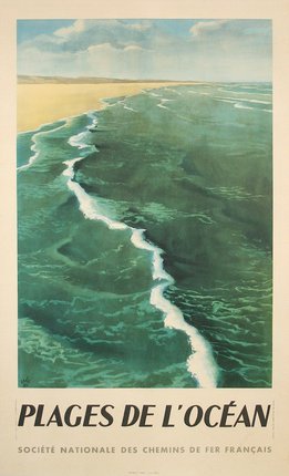 a poster of a beach