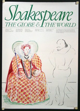 a poster with a drawing of a woman in a red dress