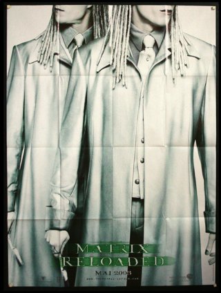 a poster of two men wearing coats