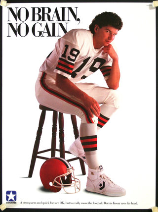 a football player sitting on a stool