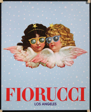 a poster with angels wearing sunglasses