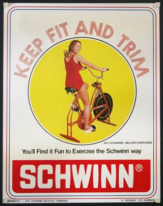 a poster of a woman on a bicycle