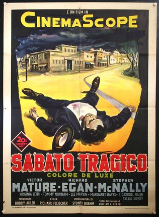 a movie poster with a man lying on his back