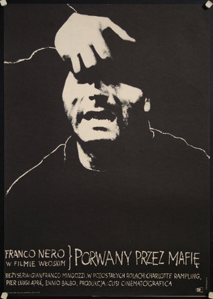 a poster of a man with a hand on his face