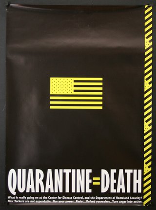 a black poster with yellow flag
