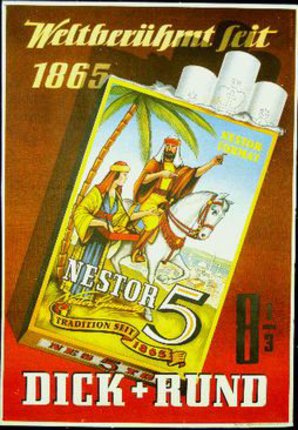 a box of cigarettes with a picture of a man and woman on a horse