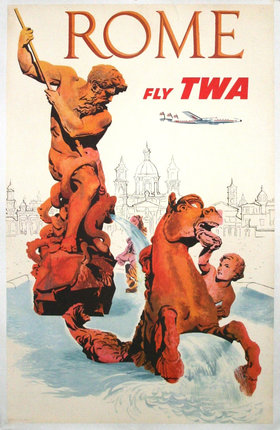 a poster of a famous twa flight