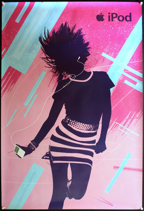 a poster of a woman dancing with headphones