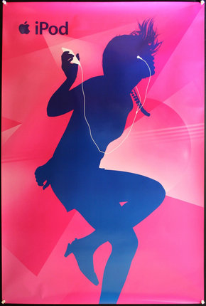 a silhouette of a woman with headphones