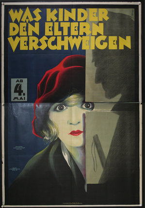 a poster of a woman with a red hat