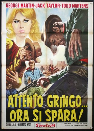 a movie poster with a woman and a man holding a gun