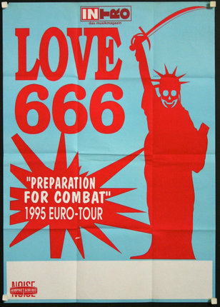 a poster with a statue of liberty and a star