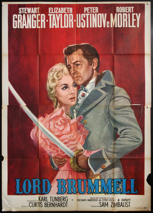 a poster of a man and a woman holding a sword