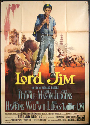 a movie poster with a man standing on a man's shoulder