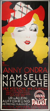 a poster of a woman with blonde hair