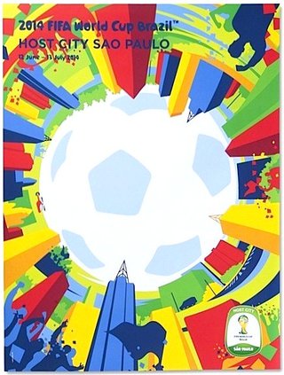 a colorful poster of a football ball