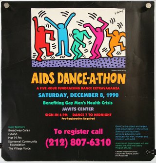 a poster with colorful people dancing