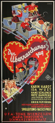 a poster with a heart and a man in top hat