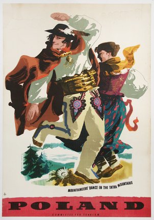 a poster of two men dancing