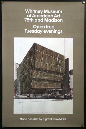 a poster with a large square structure