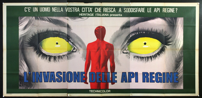 a poster with a man and eyes