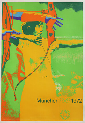 a poster of a person with a bow and arrow