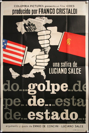 a poster of hands holding a red flag