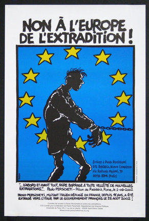 a poster of a man with a chain and stars