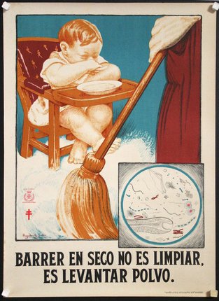 a poster of a child in a chair