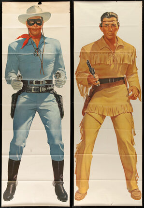two posters of a man in a cowboy outfit