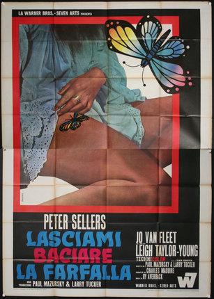 a poster of a woman with a butterfly on her thigh