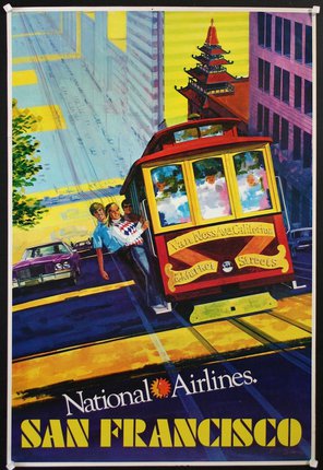 a poster of a trolley car