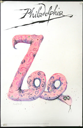 a pink snake with swirls and stars