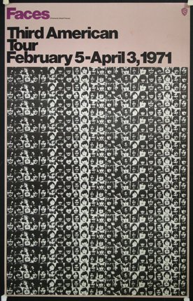 a poster with a black and white photo of people