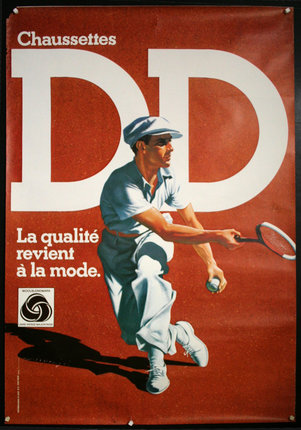 a poster of a man holding a tennis racket