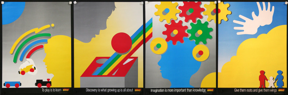 a two posters with colorful images